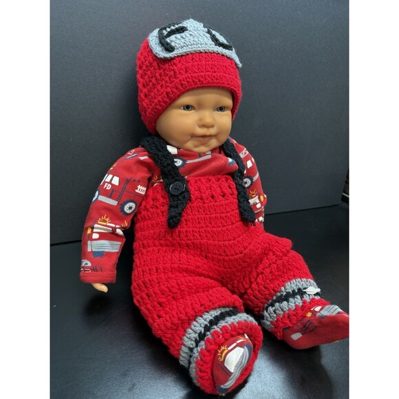 Infant Fire Department Crochet Real Life Baby - Picture 3 of 7